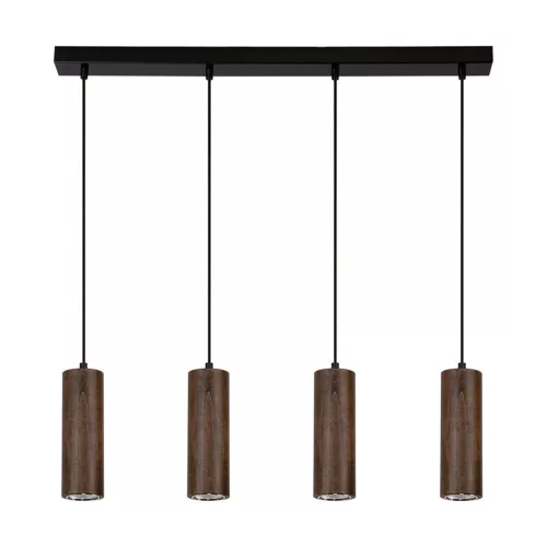 Pipe függőlámpa GU10-es foglalat, 4 LED izzó, 5W, fekete-dió