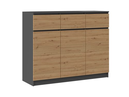 3D3S komód, antracit-tölgy