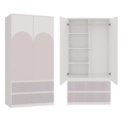   MIX SS-90 ARTEO gardróbszekrény, 90x180x50 cm, fehér-rózsaszín