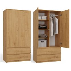 SS-90 gardróbszekrény, tölgy