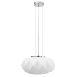   Terra függőlámpa E27-es foglalat, 1 izzós, 60W króm-átlátszó-fehér